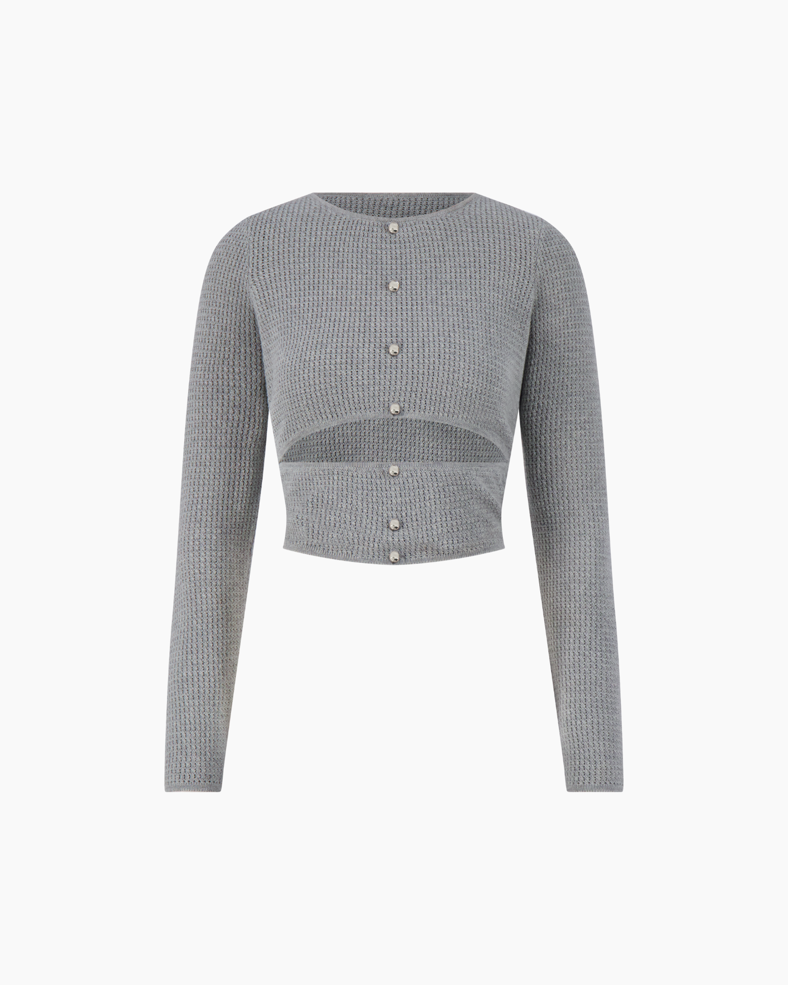 theredthread button knit tops gray（完売)全新 Felisa Knit Top Grey – Aseye Studio