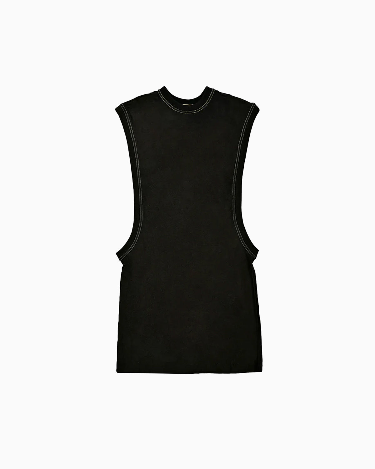 Amerie French Terry T-shirt Dress by Aseye Studio. Black Armhole Tank Dress.