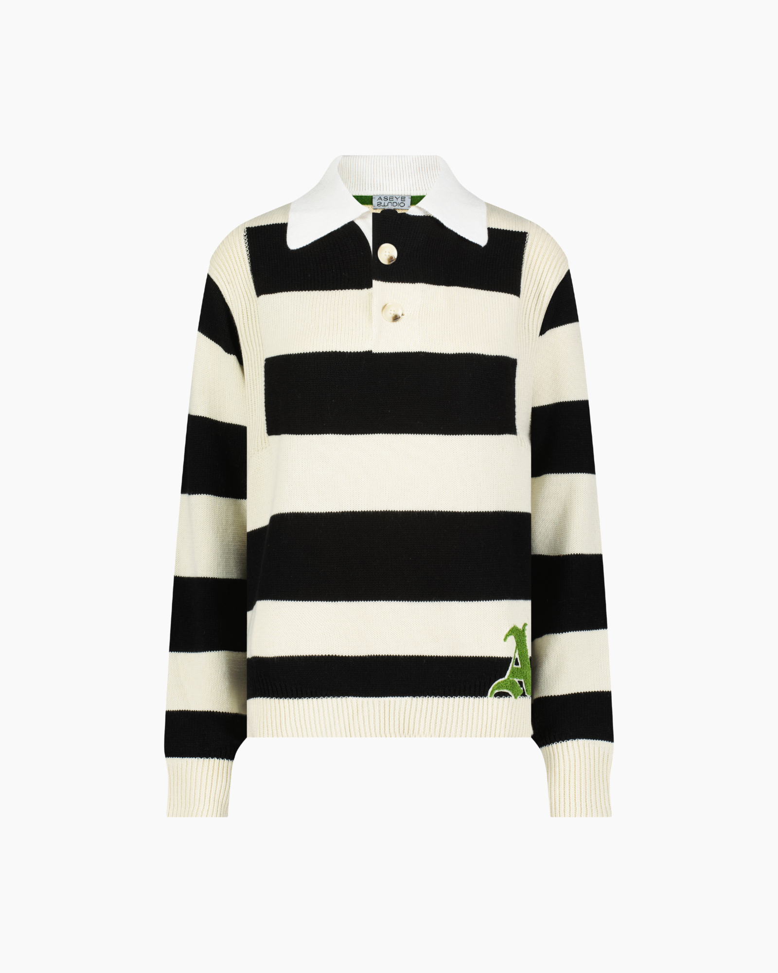 Kai Striped Black Rugby Knit | Aseye Studio