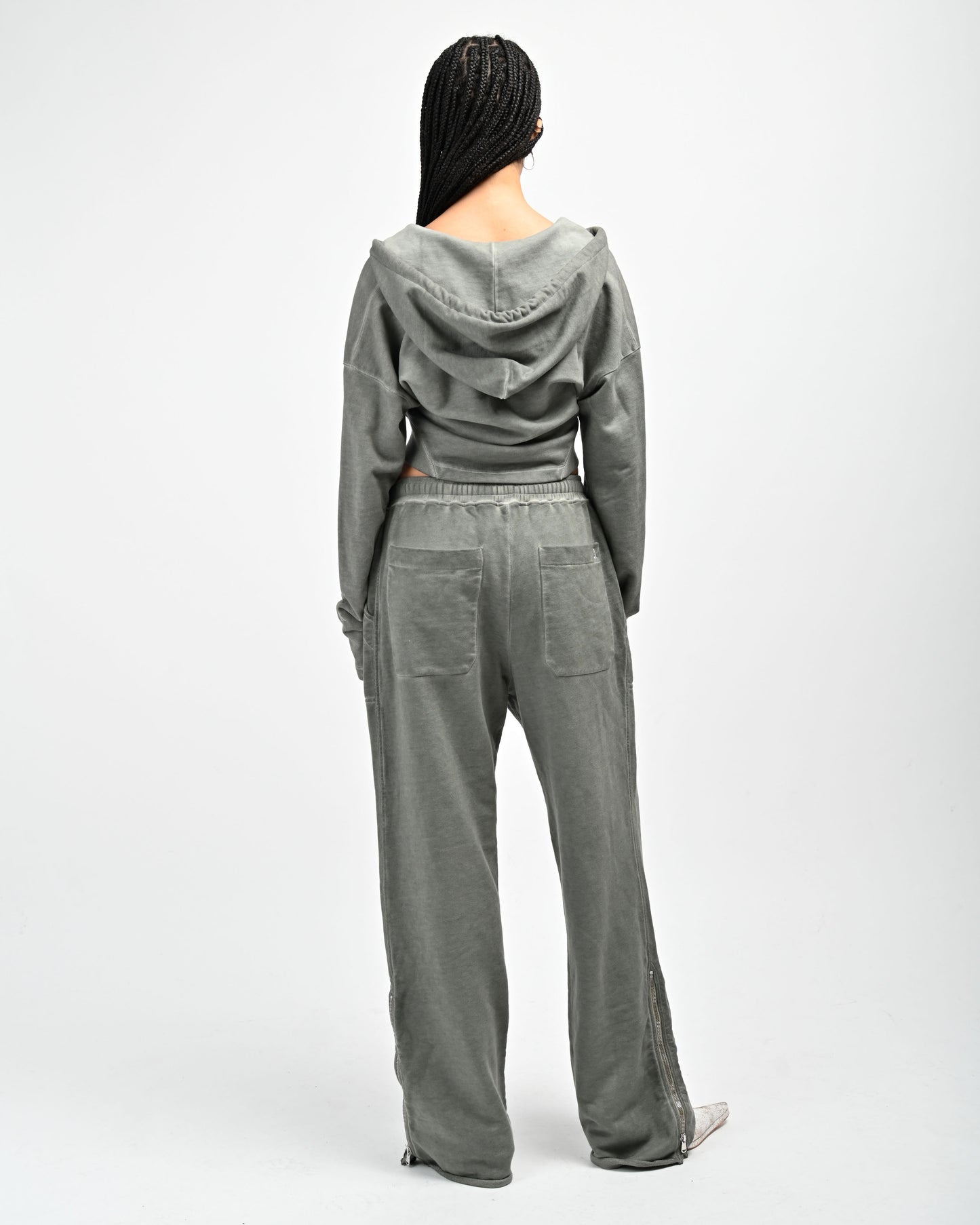 Back View of Allora Half-Zip Hoodie by Aseye Studio