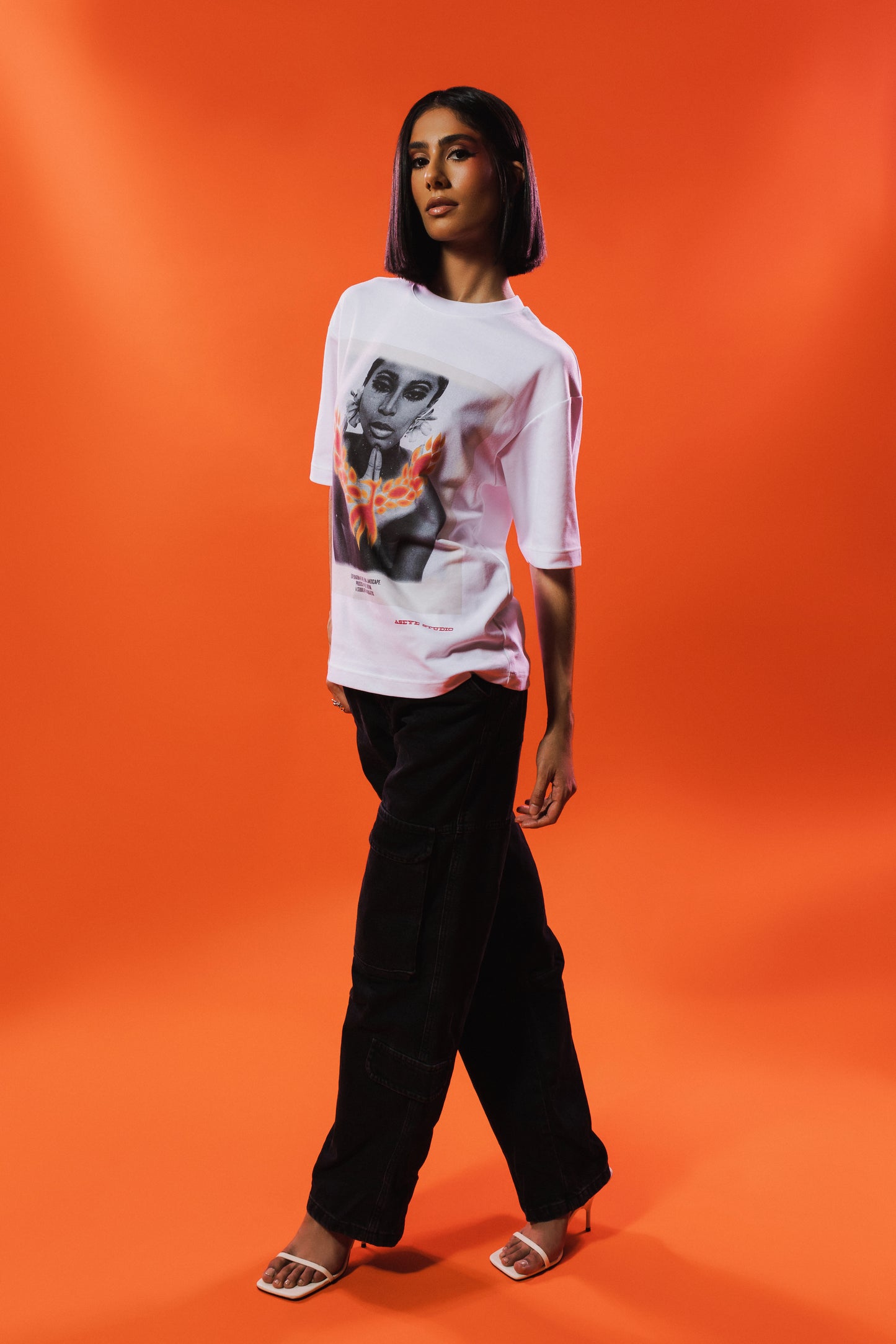 Model is wearing size Small in Rising Luna Short Sleeve T-shirt