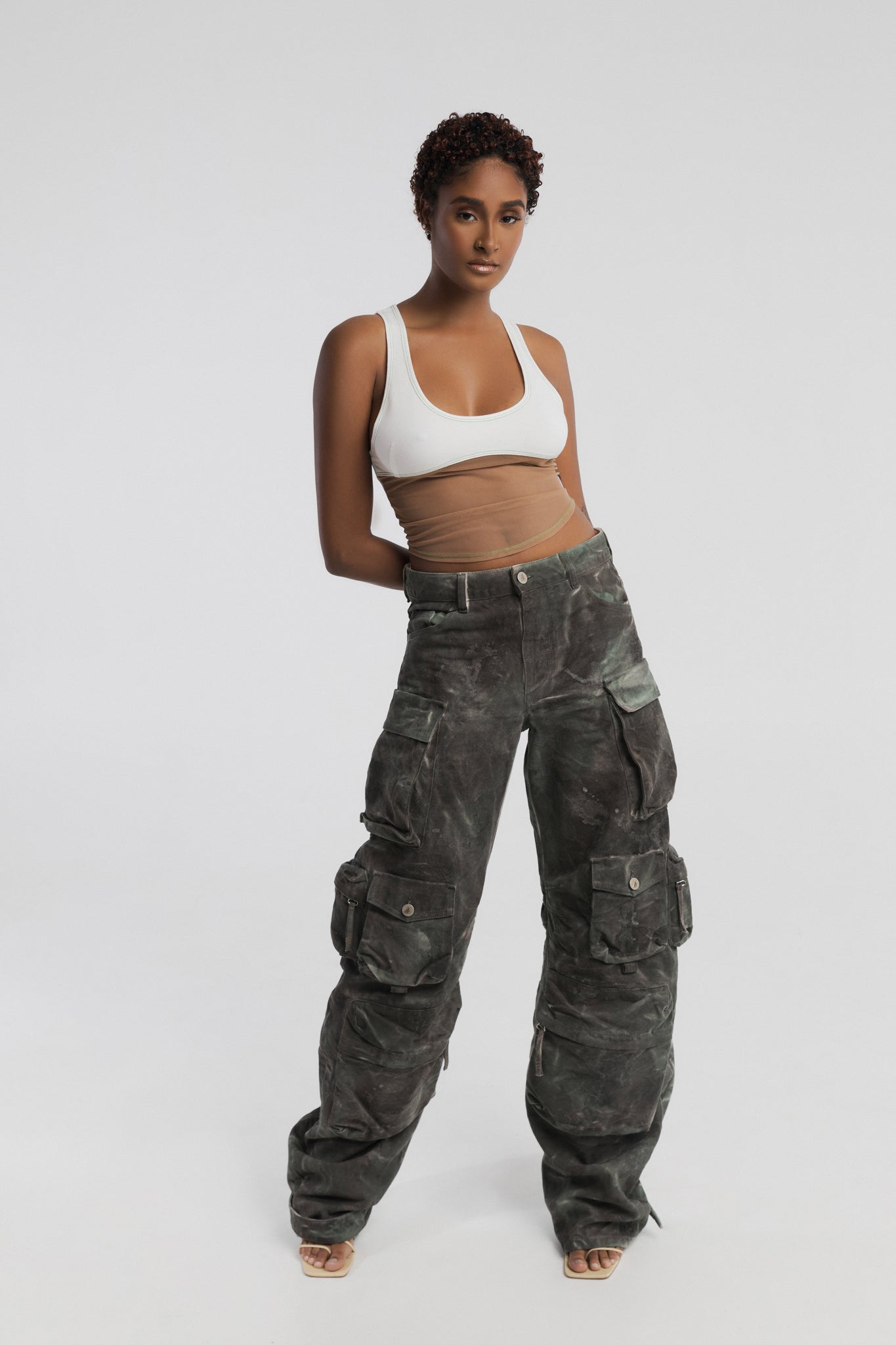 Full View of Kaya Tank Top in White