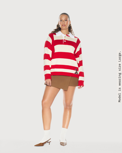 Kai Rugby Knit Striped Red