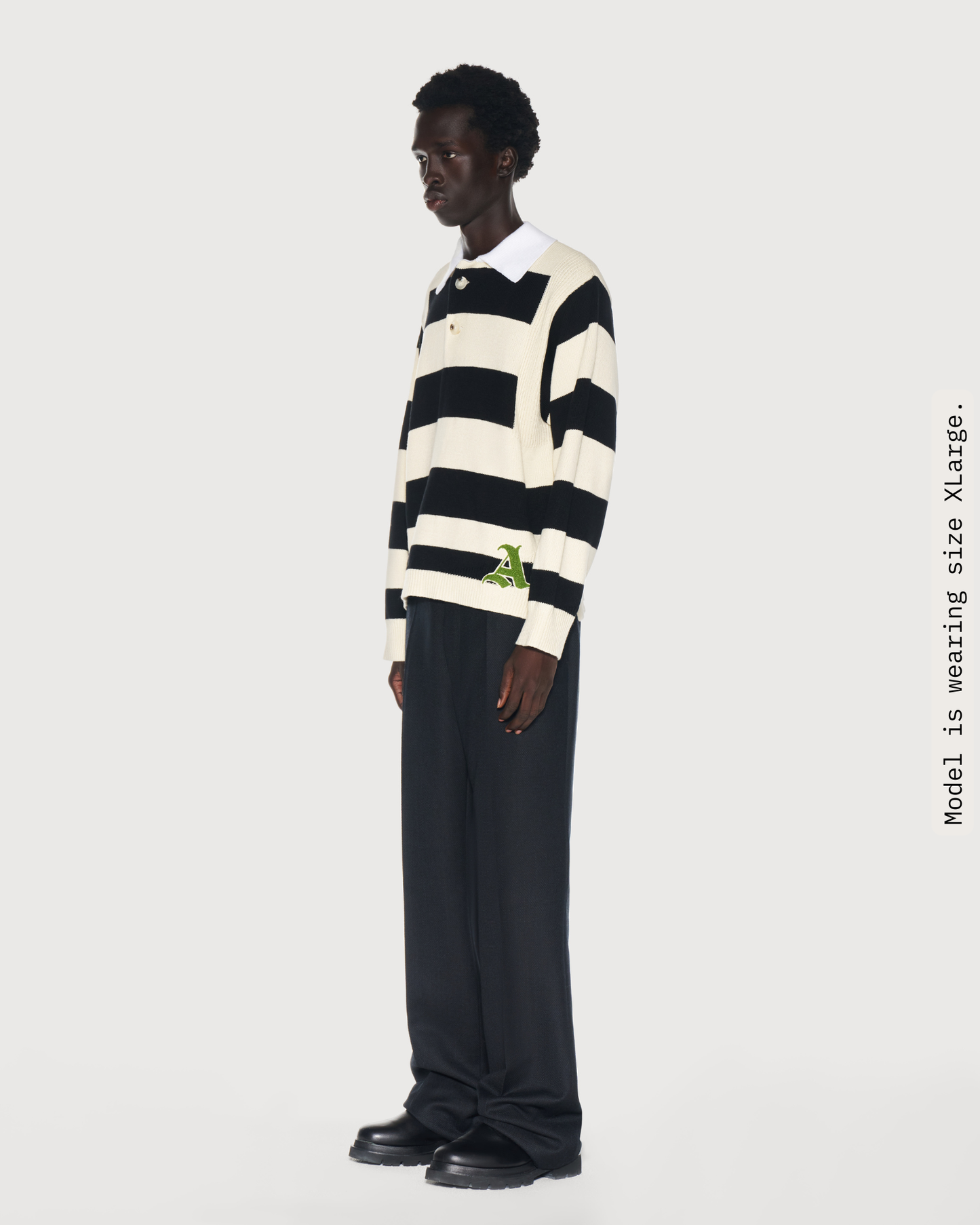 Kai Rugby Knit Striped Black