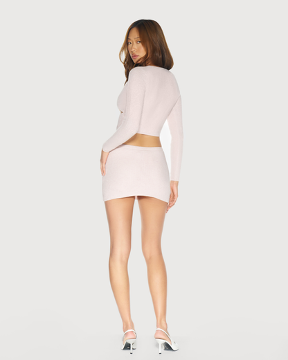 Felisa Mini Knit Skirt Pink
