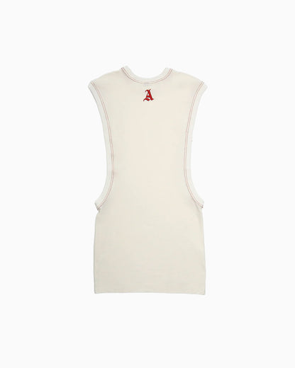 Back View of Amerie French Terry T-shirt Dress by Aseye Studio. T-Shirt Dress in White