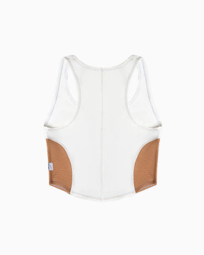Kaya Mesh Tank Top - Blue/Brown