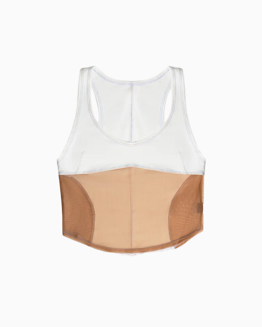 Kaya Mesh Tank Top - Blue/Brown
