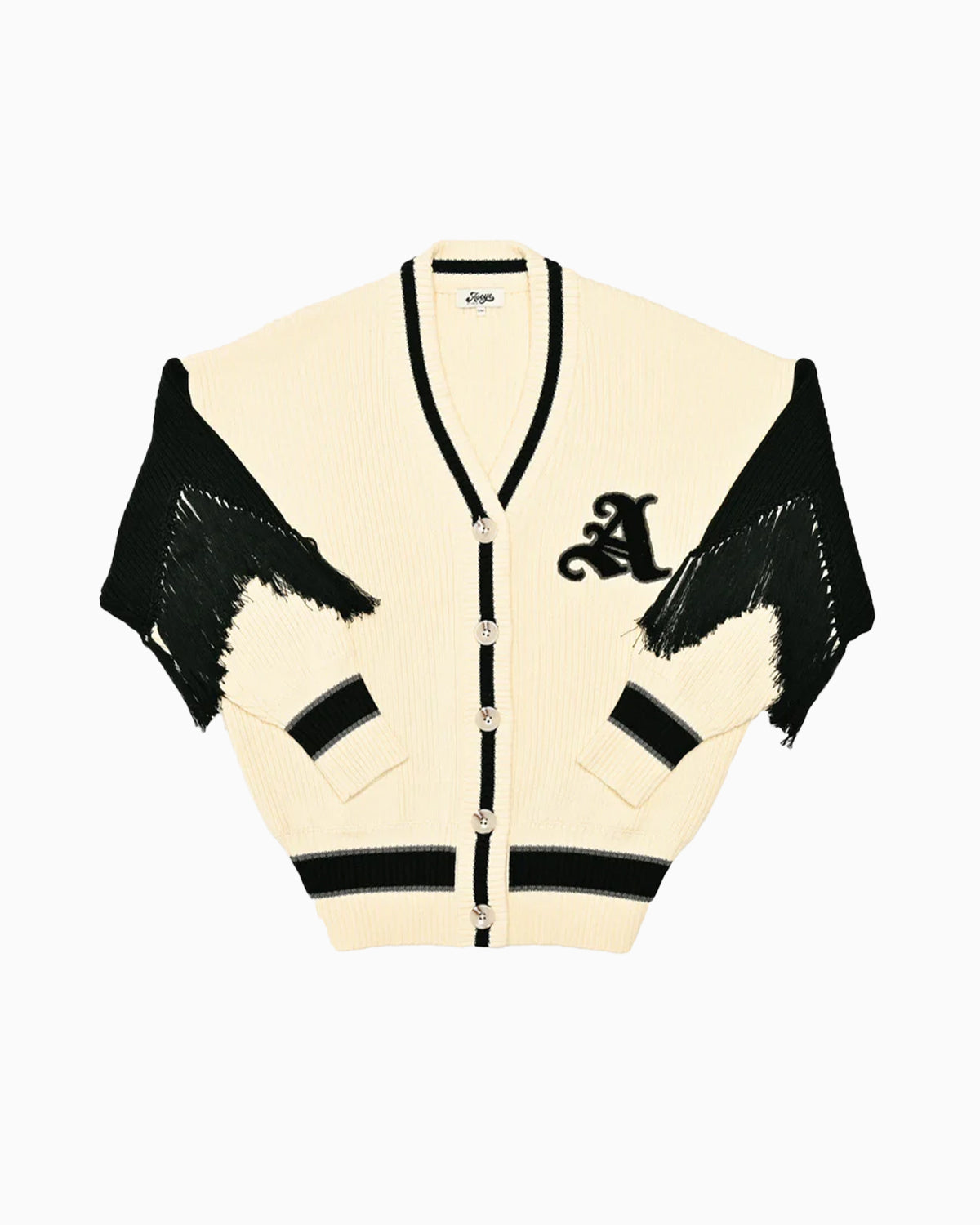 Aseye Varsity Cardigan Cream and Black - Aseye Studio