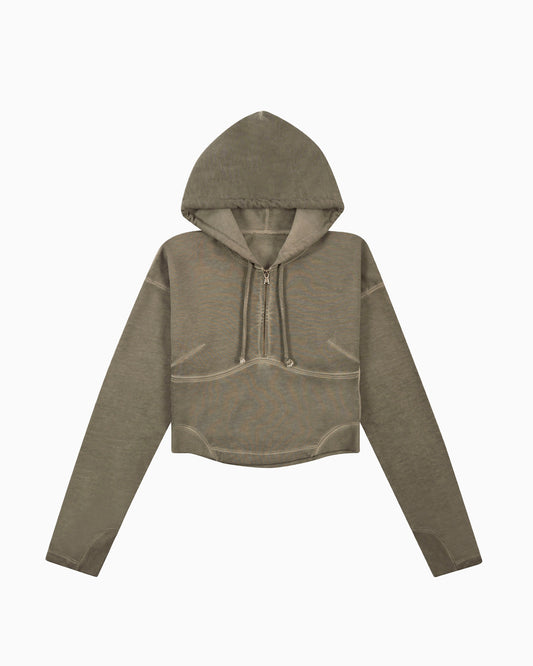 Allora Half-Zip Hooded Sweatshirt by Aseye Studio