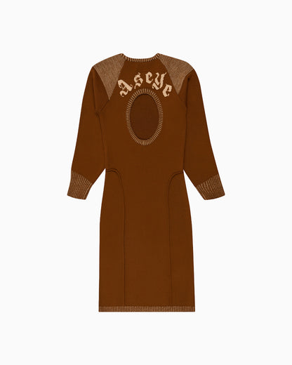 Back View of Lola Open Back Dress in Copper by Aseye Studio