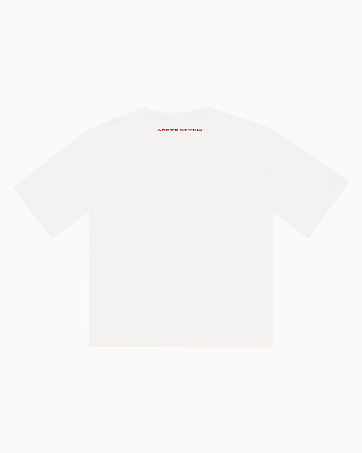 Back View of Plaid 'A' T-shirt in White by Aseye Studio