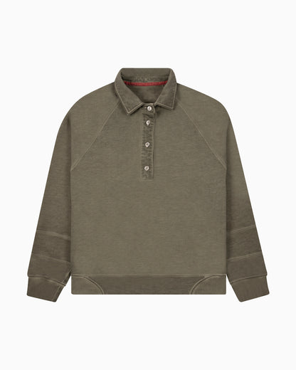 August Rugby Pullover Sweatshirt in Muted Green by Aseye Studio
