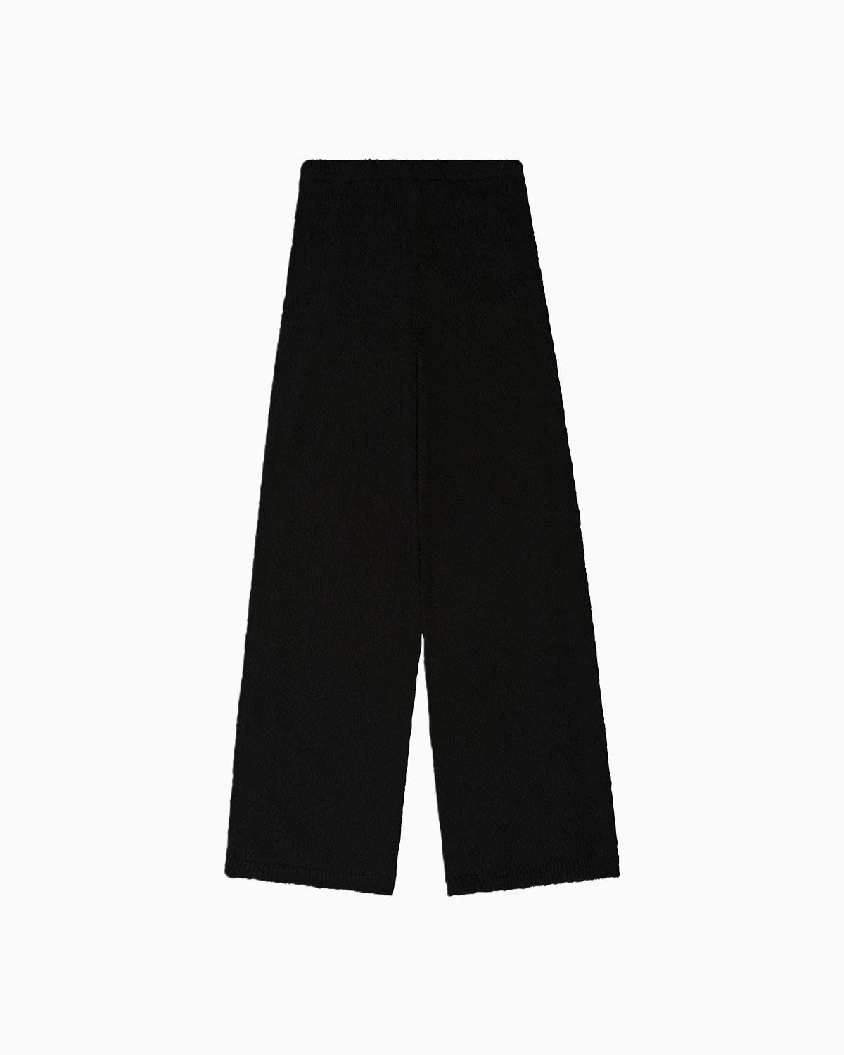 Back View of Andy Fringe Knit Pants in Black by Aseye Studio