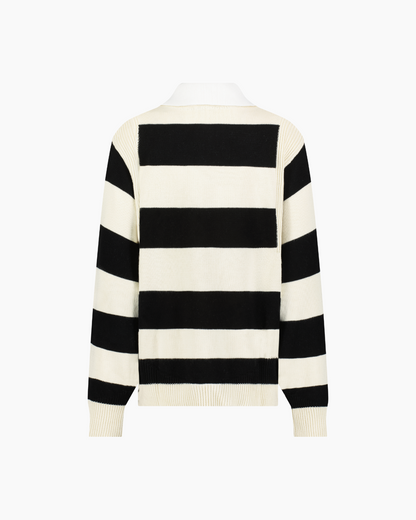 Kai Rugby Knit Striped Black