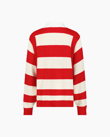 Kai Rugby Knit Striped Red