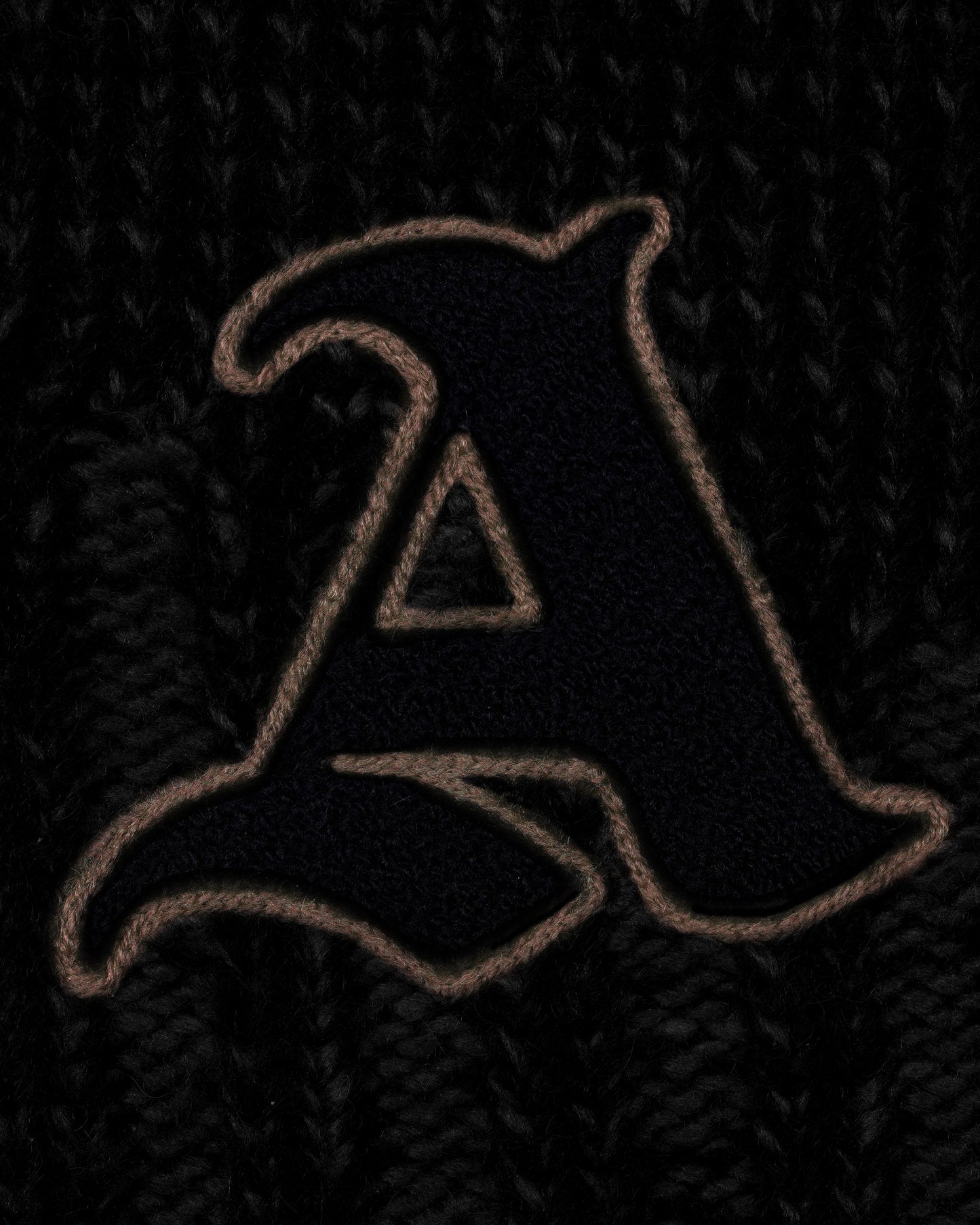 Signature 'A' Aseye Logomark on Zaya Knit Top in Black