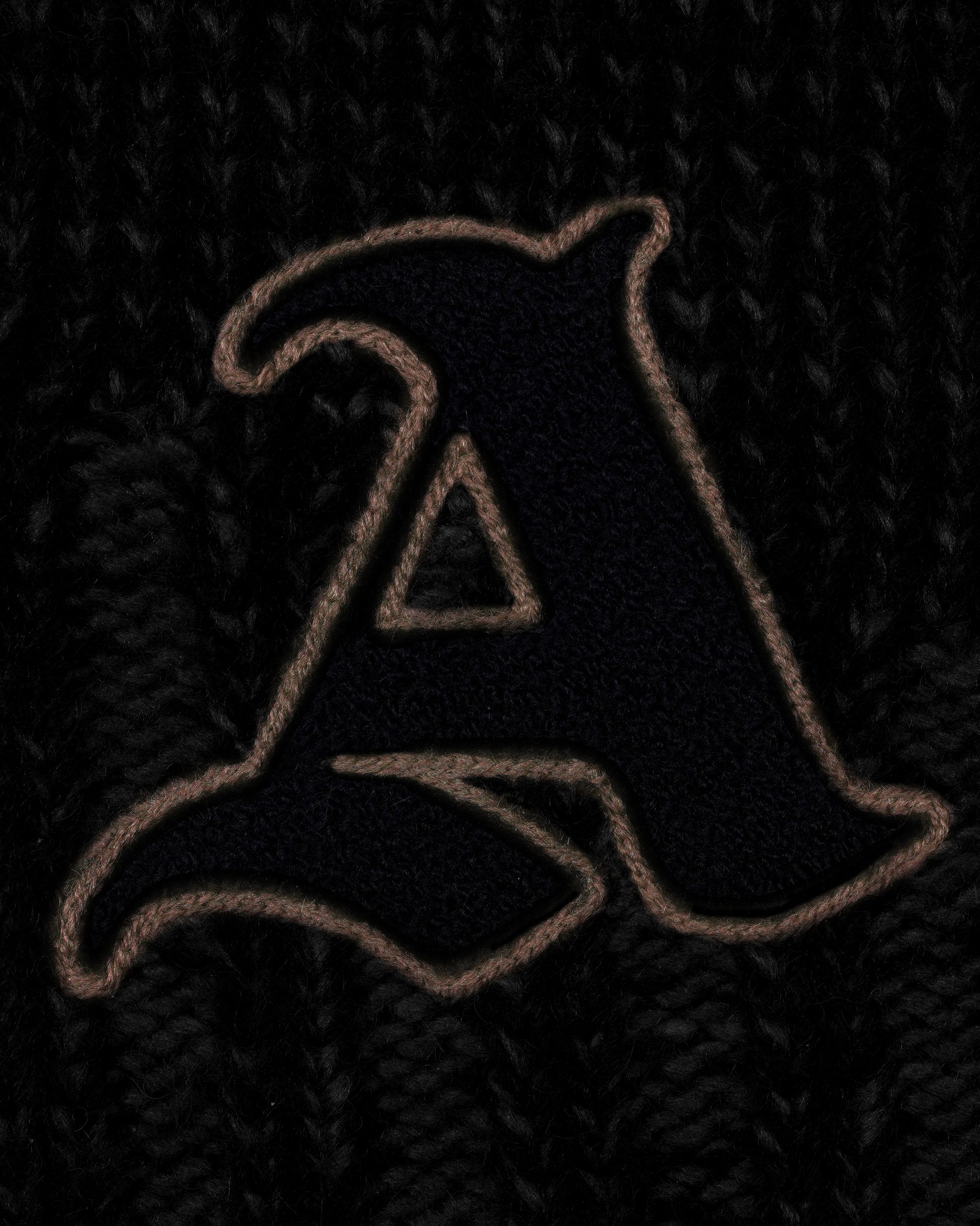 Signature 'A' Aseye Logomark on Zaya Knit Top in Black