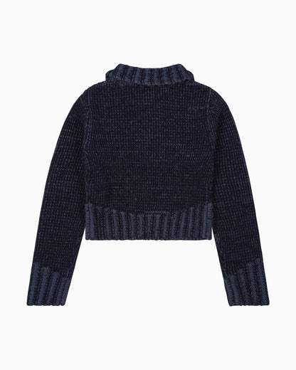 Blue Zaya Knit Pullover Top by Aseye Studio