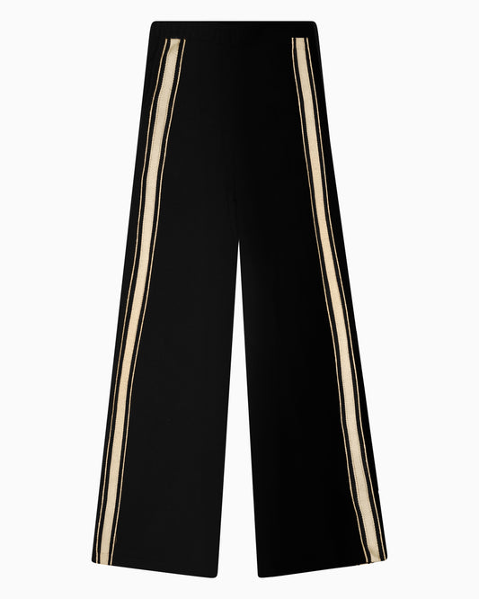 Byrd Classic Knit Pants in Black and Cream by Aseye Studio