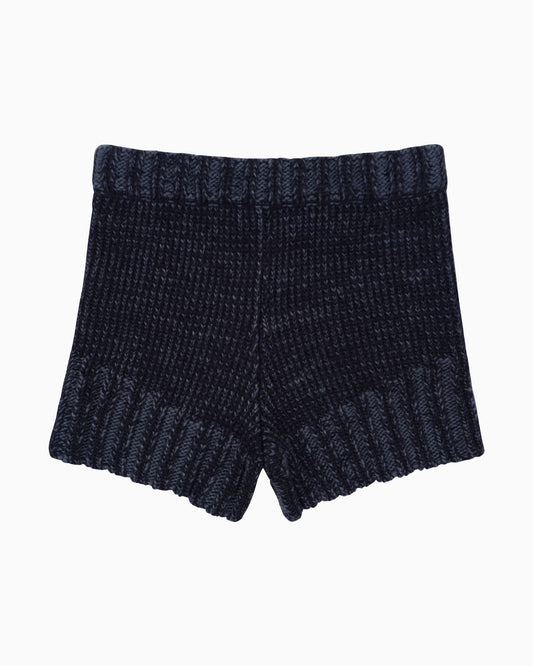 Zaya Knit Shorts by Aseye Studio in Dark Blue