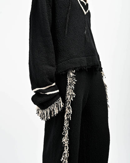 Detail View of Blended Fringe on Andy Fringe Pants by Aseye Studio