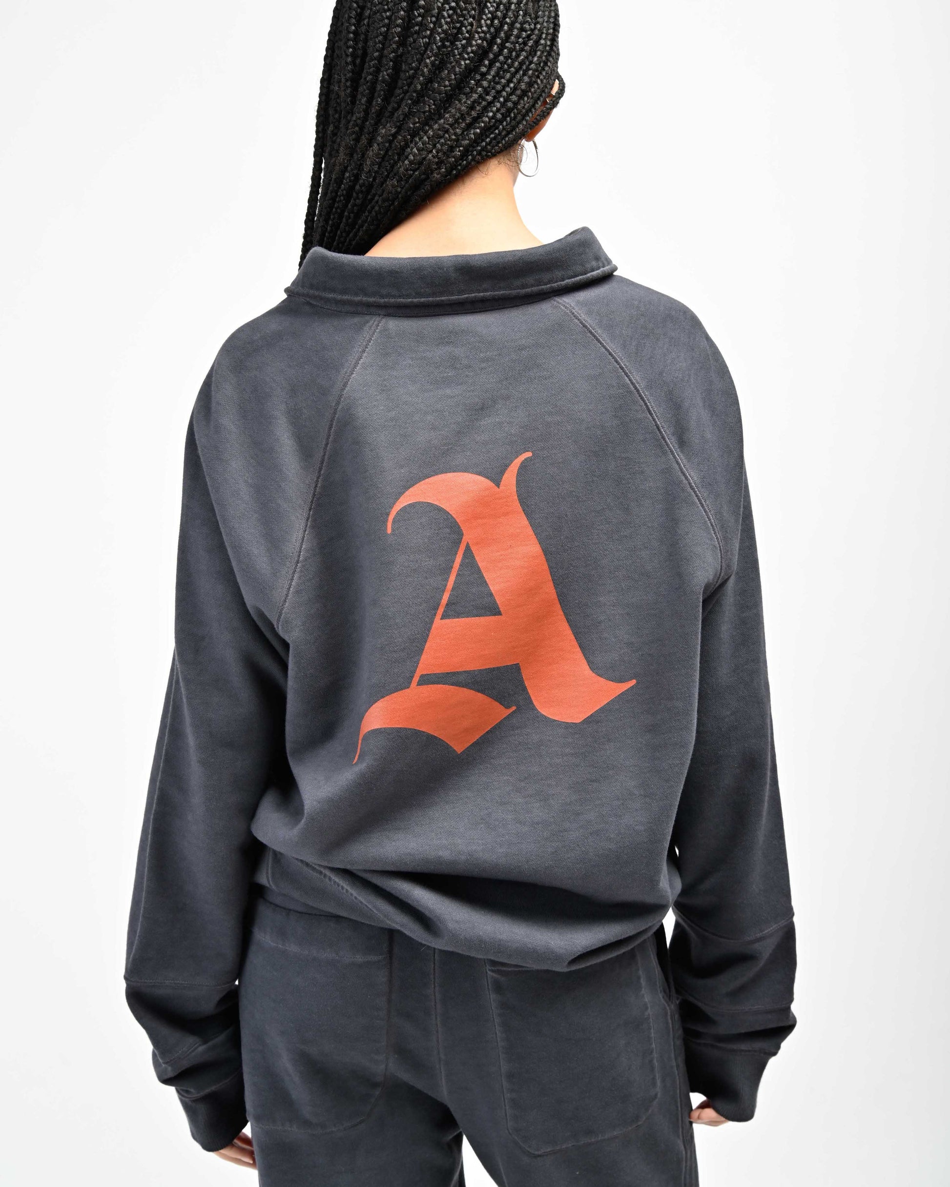Back View of August Pullover Sweatshirt in Indigio Blue by Aseye Studio
