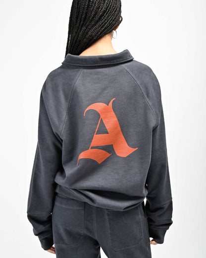 Back View of August Pullover Sweatshirt in Indigio Blue by Aseye Studio