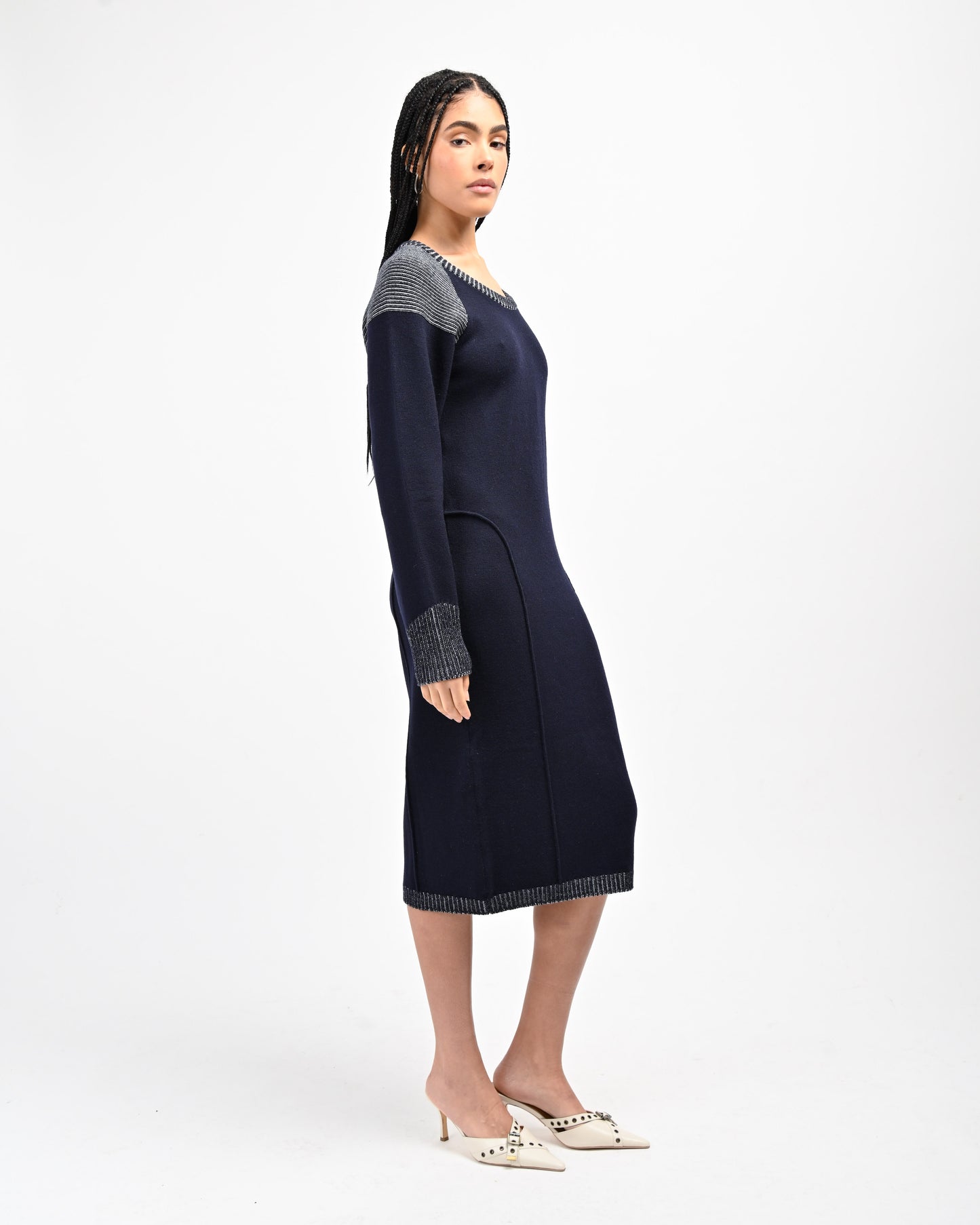 Side View of Lola Open Back Dress by Aseye Studio