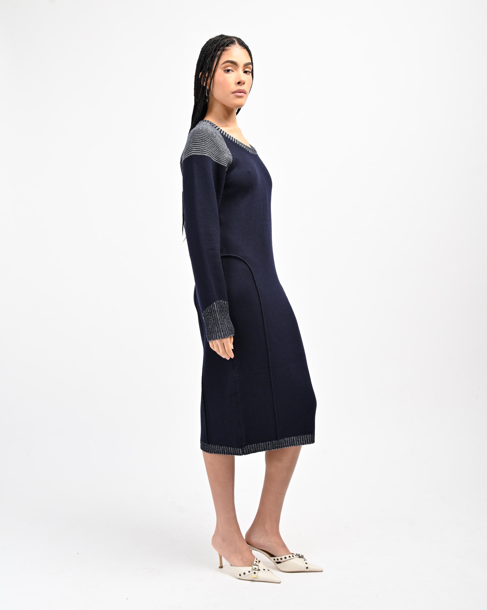 Side View of Lola Open Back Dress by Aseye Studio