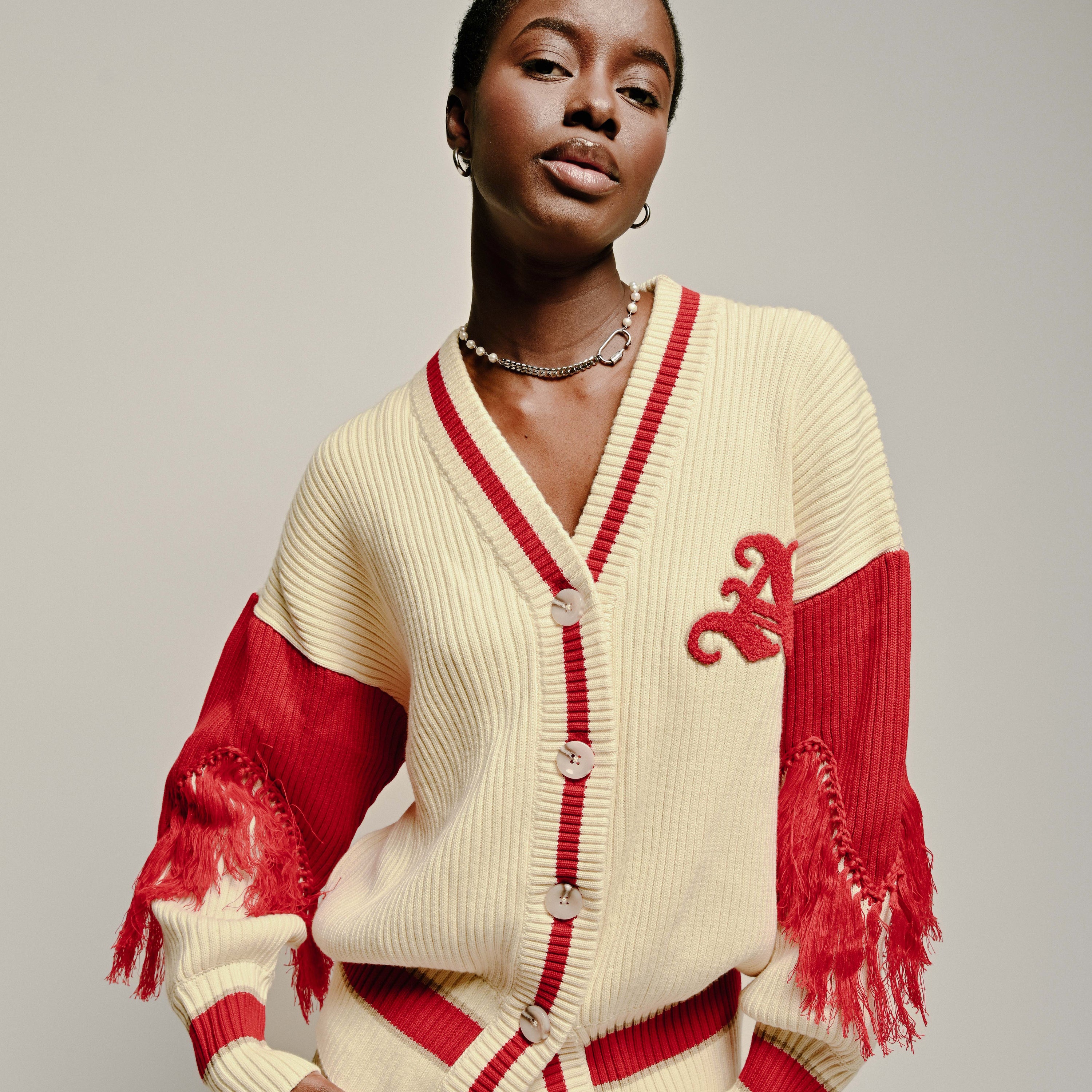 Aseye Varsity Cardigan Red – Aseye Studio